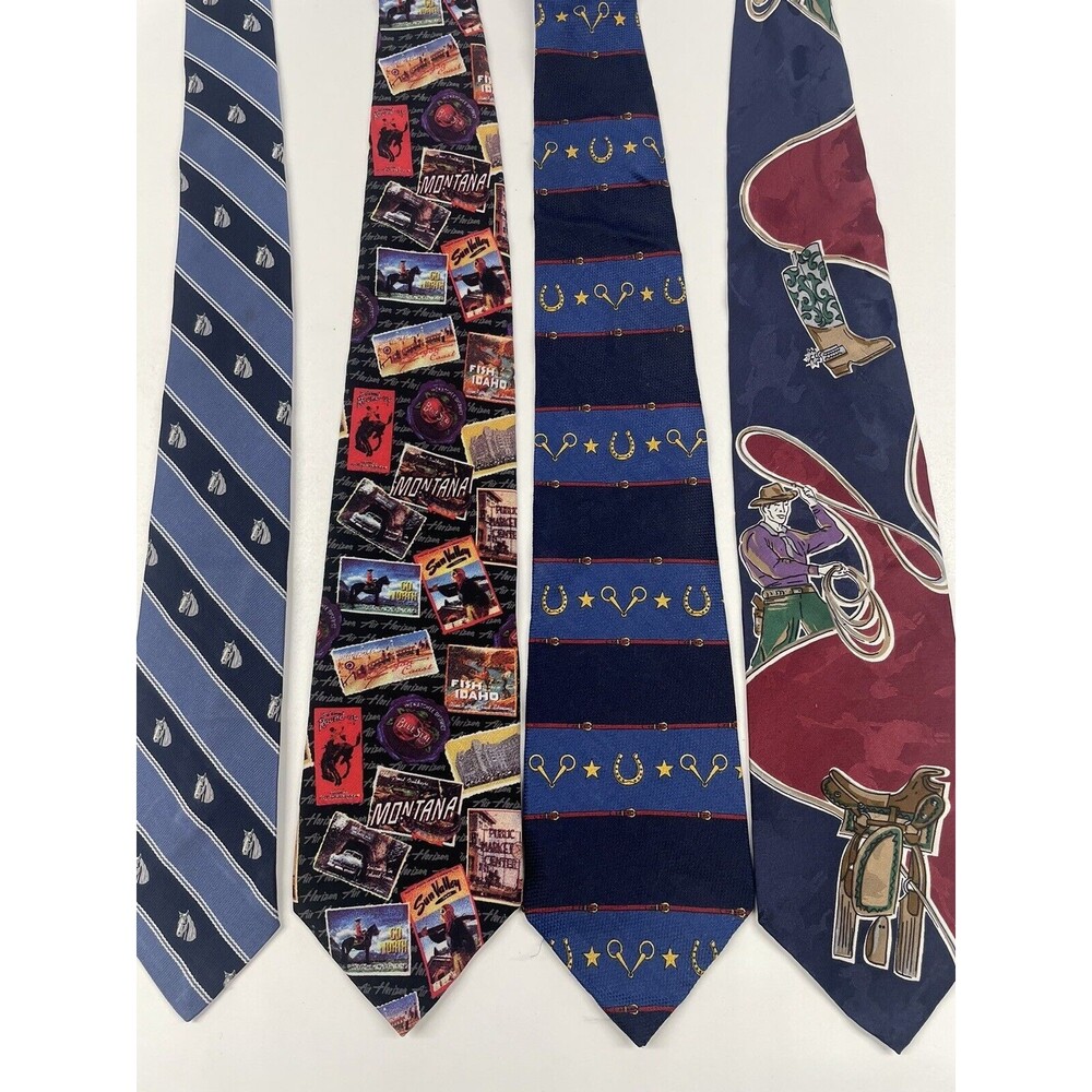 Western Tie Lot Horses Lasso Saddle Boots Ties Horizon Air Tommy Hilfiger Italy